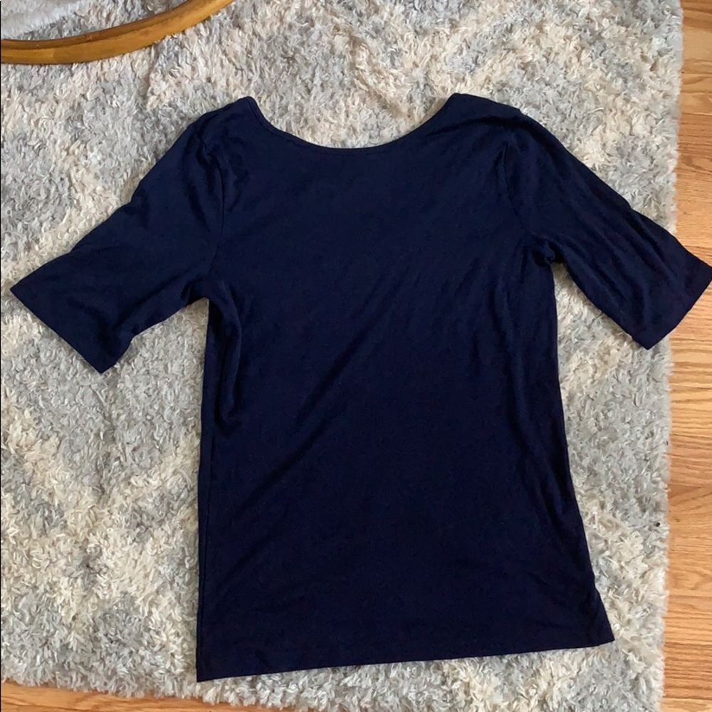 Navy blue scoop neck shirt